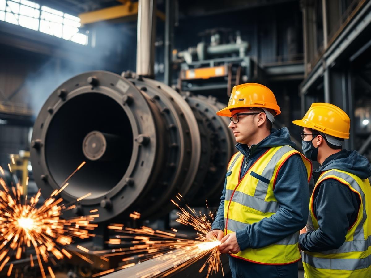 Techniciens de PG en maintenance mécanique d’un convoyeur en usine
